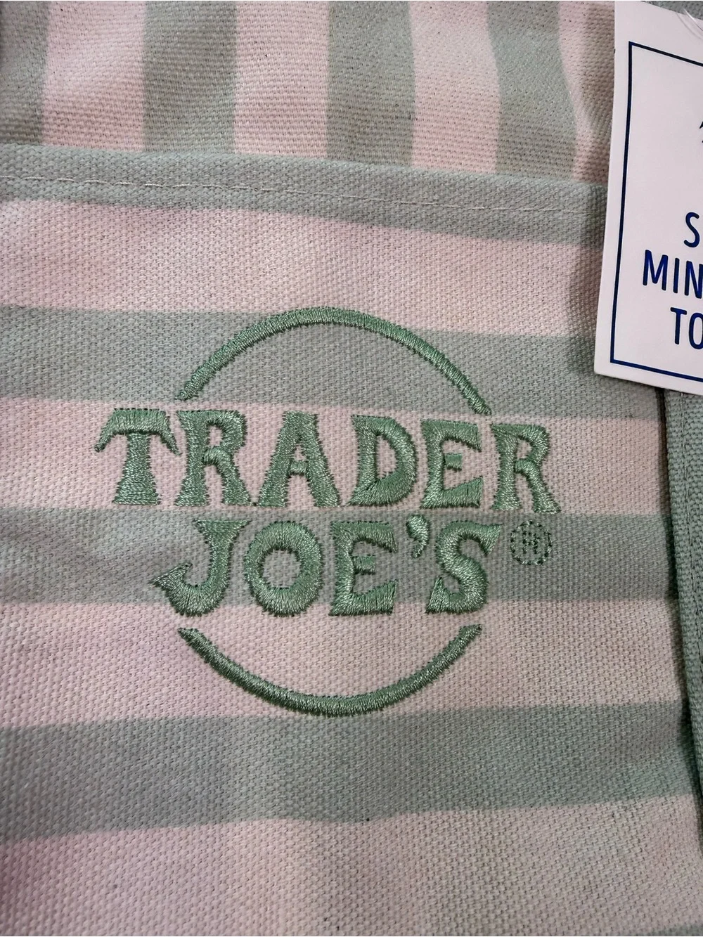NWT Trader Joe’s Striped Mini Canvas Tote Bags Set of 4 Pastel Colors Spring